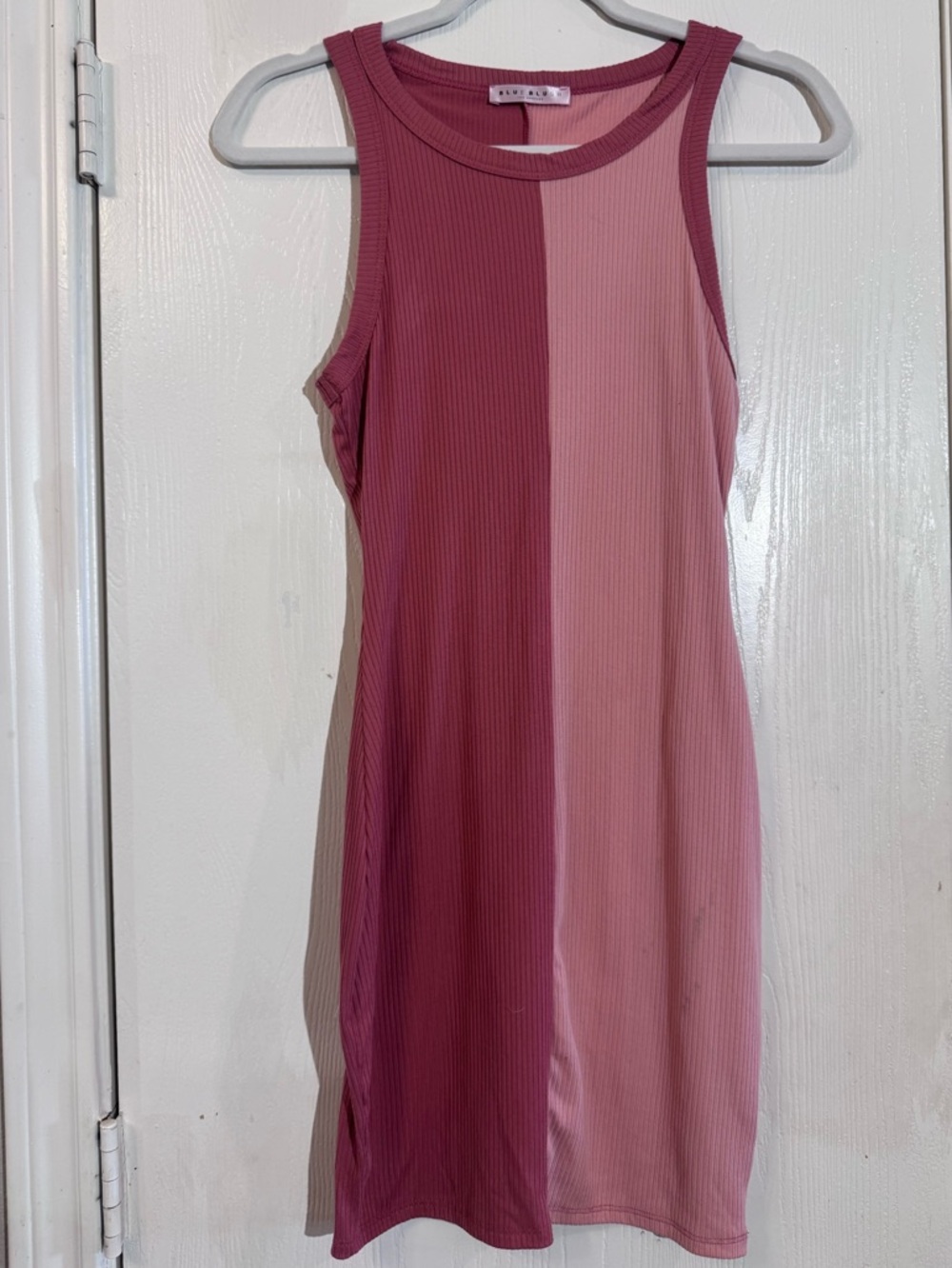 Blue Blush Two-Tone Ribbed Tank in Dusty Rose and Mauve